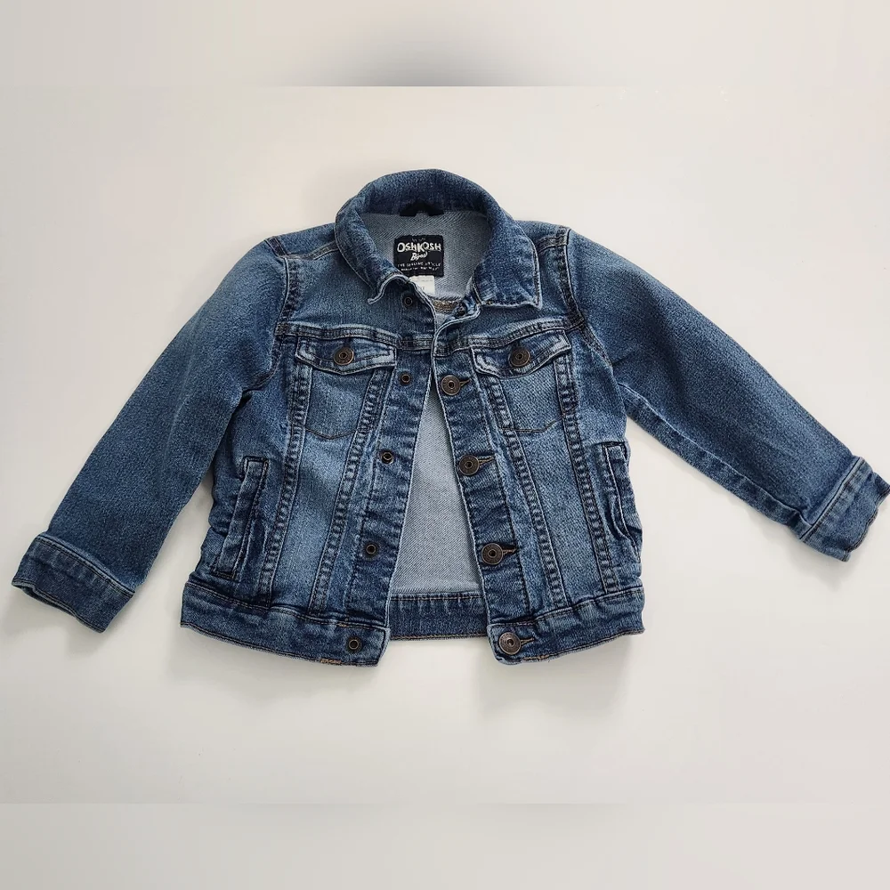 OshKosh B'gosh Boy Girl Toddler Denim Jacket Size 3T